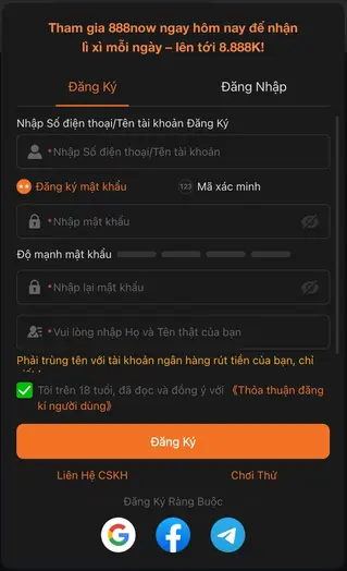 Đăng Ký Tài Khoản 888NOW – Bắt Đầu Trải Nghiệm Ngay
